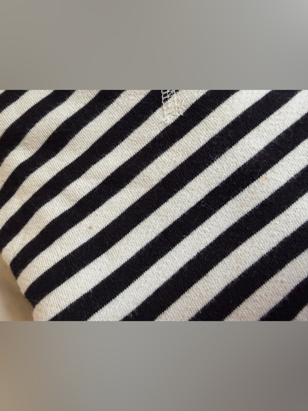 Free People Black and White Striped Crewneck Sweater with Blue Trim - Picture 7 of 7
